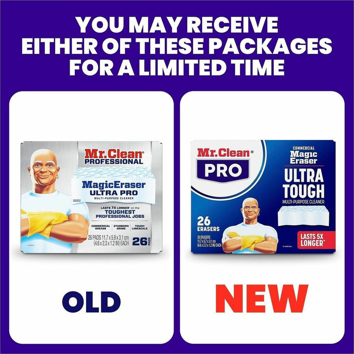 Image of Mr. Clean 17406 Magic Eraser Ultra Pro Pads, For Multipurpose, Pad, Long Lasting, Durable, White, 26 / Box