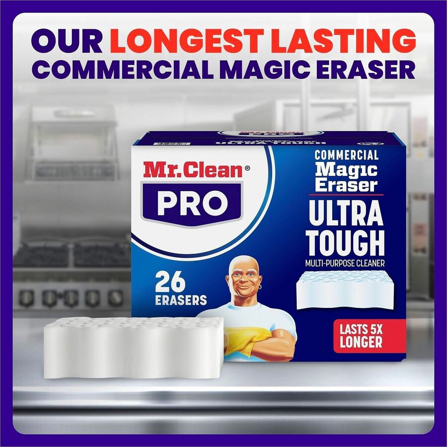 Image of Mr. Clean 17406 Magic Eraser Ultra Pro Pads, For Multipurpose, Pad, Long Lasting, Durable, White, 26 / Box