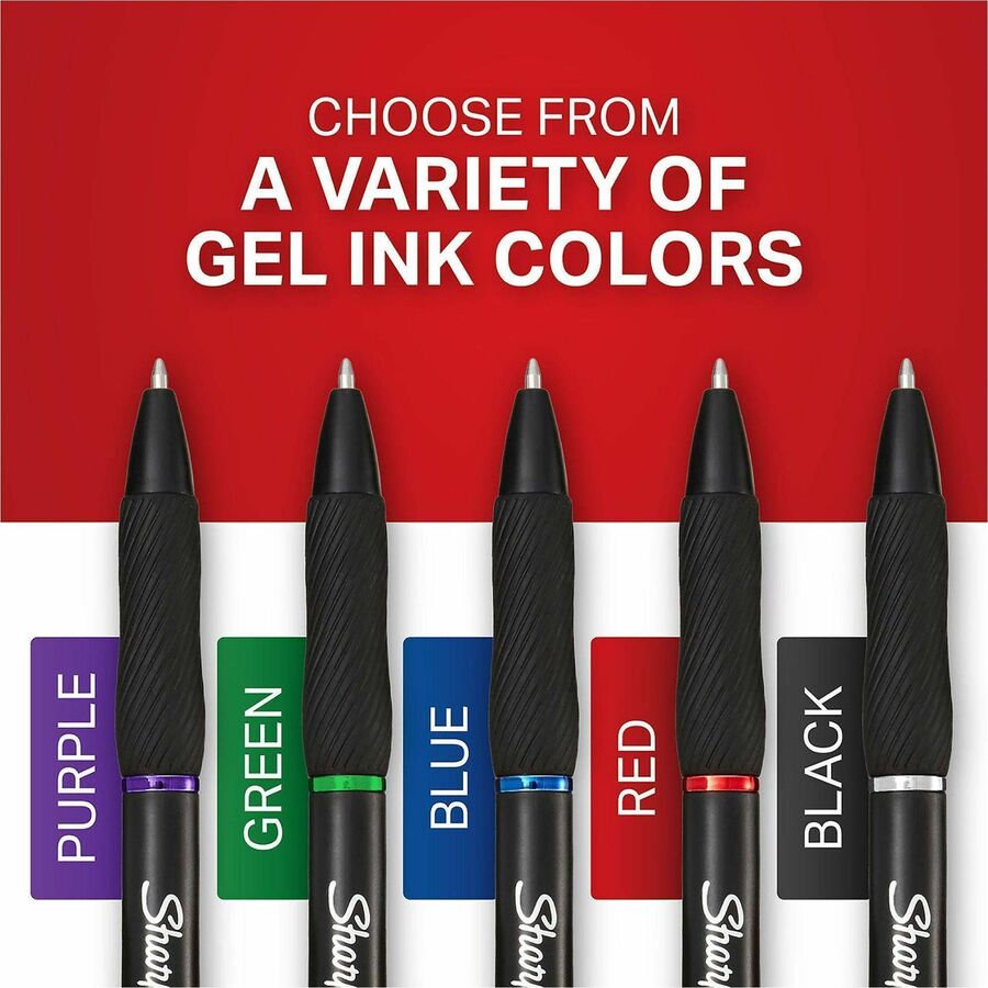 Image of Sharpie 2208552 S-Gel Pens, 0.7 mm, Bullet Pen Point, Retractable, Blue Ink, Gel-based, Black Barrel, 36 / Box