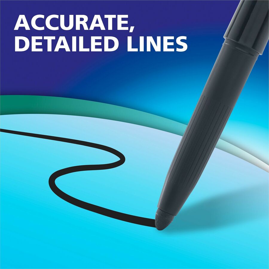 Image of EXPO® Wet Erase Marker, Fine Bullet Tip, Black, 12/Pack