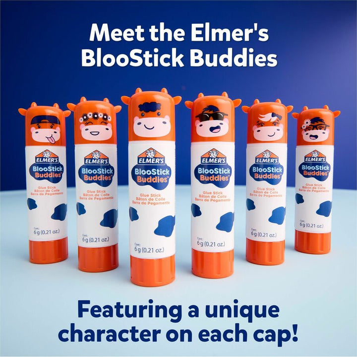 Image of Elmer's 2213740 BlooStick Buddies Glue Sticks, 0.21 oz, Blue, 4 / Pack