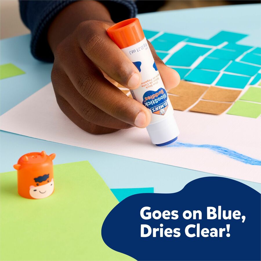 Image of Elmer's 2213740 BlooStick Buddies Glue Sticks, 0.21 oz, Blue, 4 / Pack