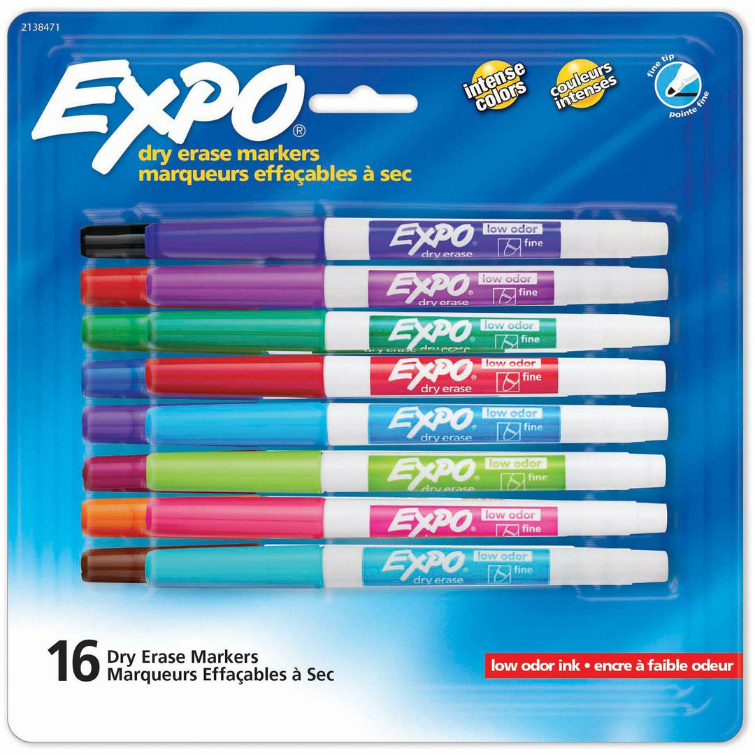 Image of Expo 2138471A Low-Odor Dry Erase Markers, Erasable, Assorted Ink/, 16 / Pack