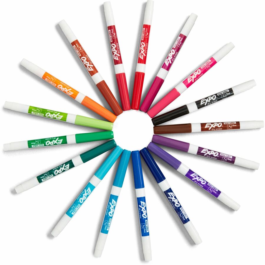 Image of Expo 2138471A Low-Odor Dry Erase Markers, Erasable, Assorted Ink/, 16 / Pack