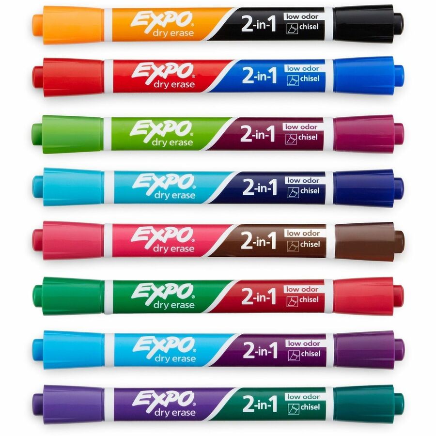 Image of Expo 1944658A 2-in-1 Dry Erase Markers, Erasable, Assorted Ink/, 8 / Pack