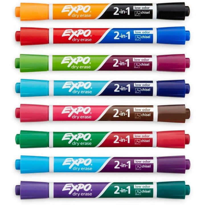 Image of Expo 1944658A 2-in-1 Dry Erase Markers, Erasable, Assorted Ink/, 8 / Pack