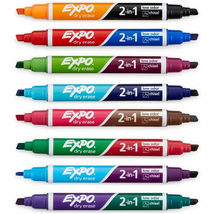 Image of Expo 1944658A 2-in-1 Dry Erase Markers, Erasable, Assorted Ink/, 8 / Pack