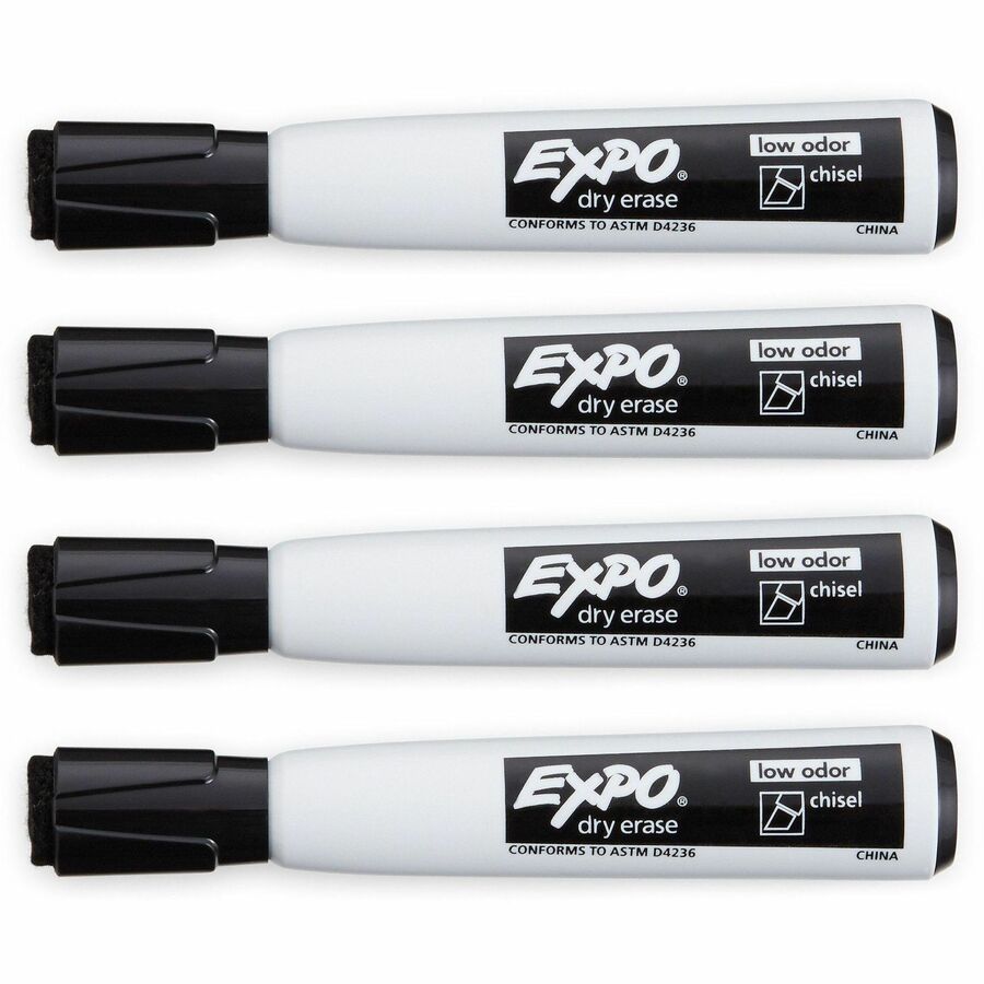 Image of Expo 1944729A Magnetic Dry-erase Marker, Erasable, Black Ink/, 4 / Pack