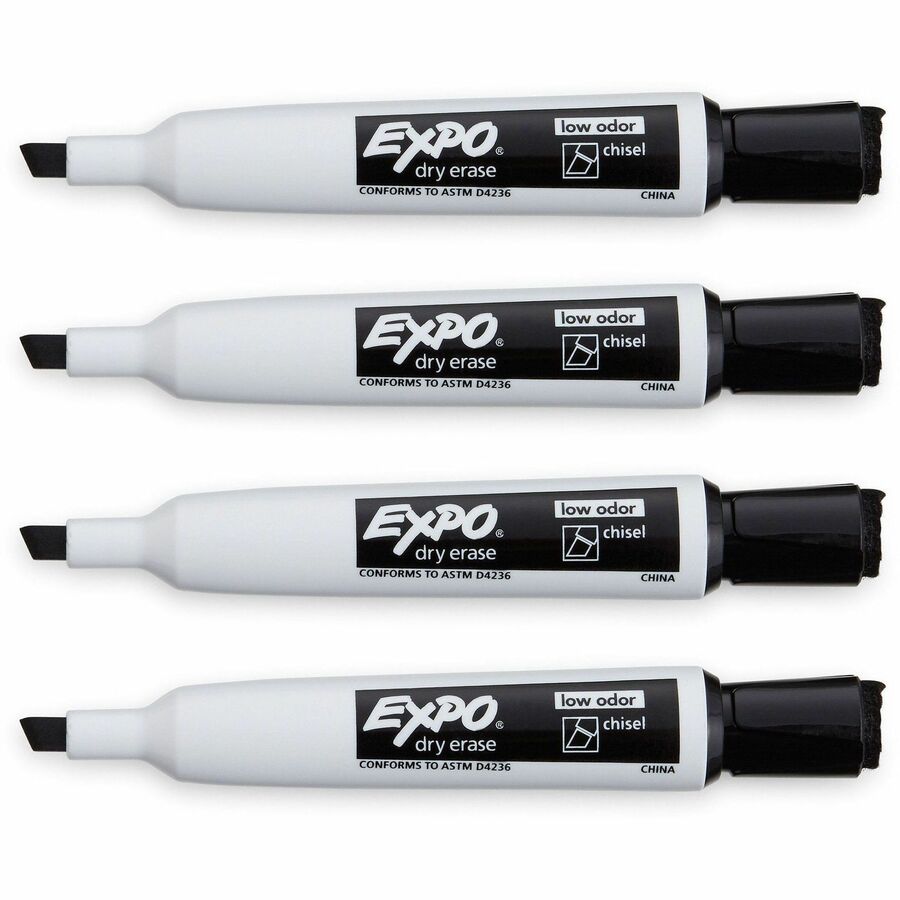 Image of Expo 1944729A Magnetic Dry-erase Marker, Erasable, Black Ink/, 4 / Pack