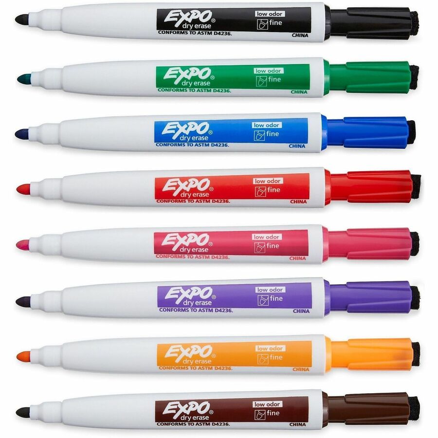 Image of Sharpie 1944748A Eraser Cap Fine Magnetic Dry Erase Markers, Erasable, Assorted Ink/, 8 / Pack
