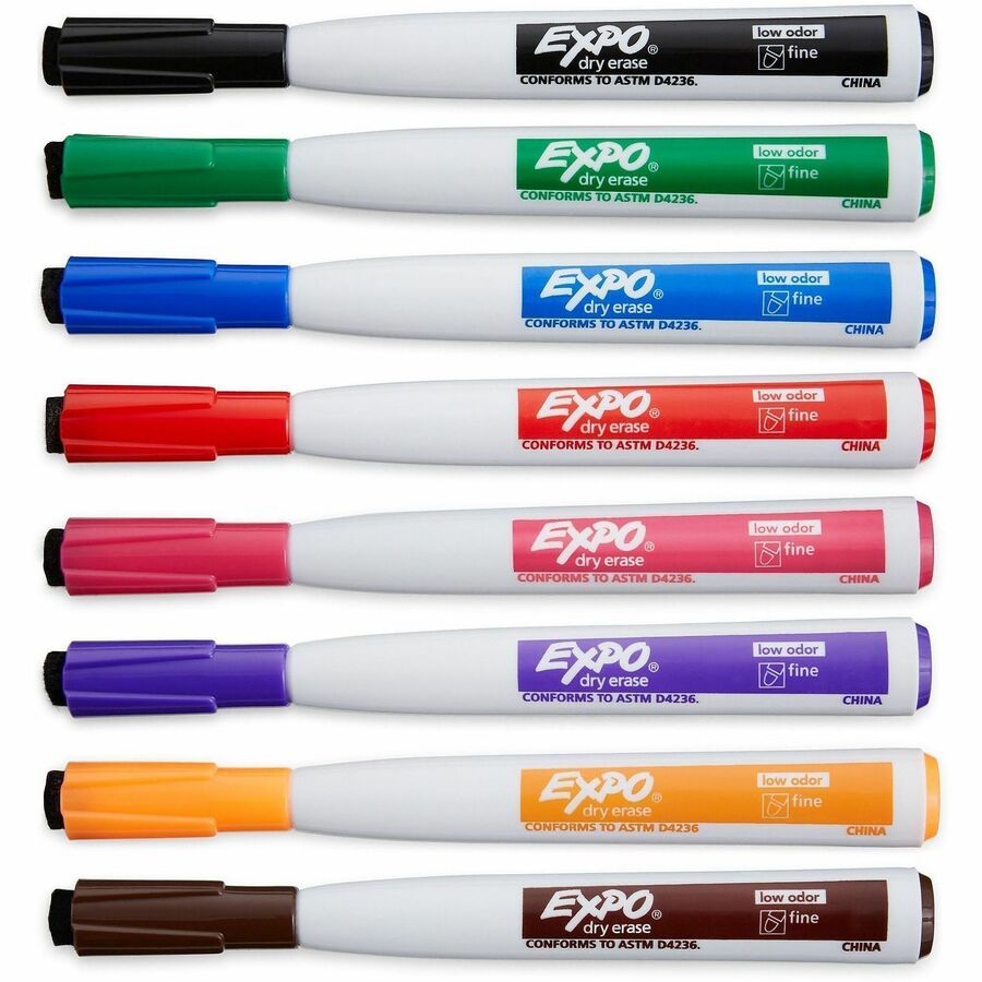 Image of Sharpie 1944748A Eraser Cap Fine Magnetic Dry Erase Markers, Erasable, Assorted Ink/, 8 / Pack