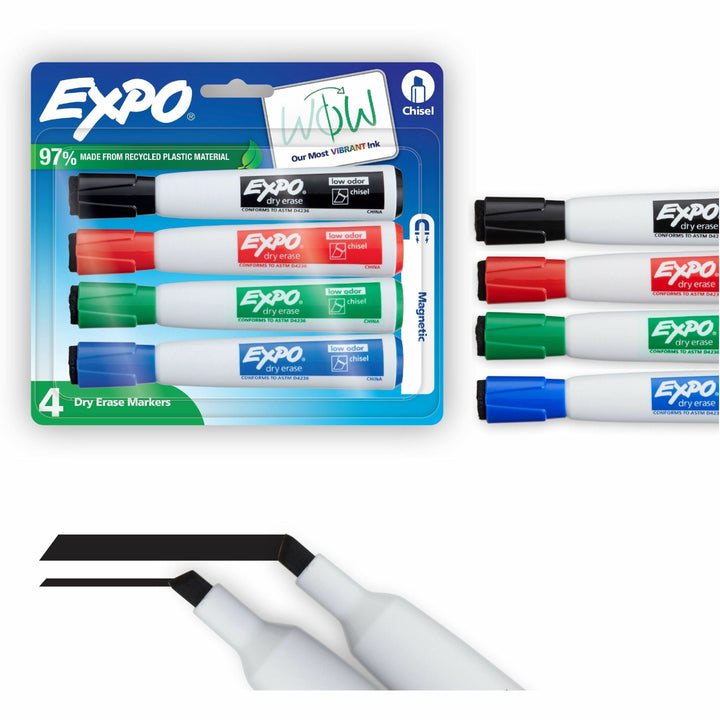 Image of Expo 1944728A Magnetic Dry-erase Marker, Erasable, Assorted Ink/, 4 / Pack