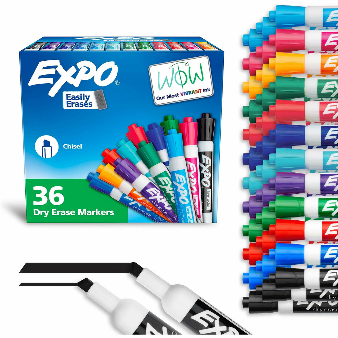 Image of Expo 2135174A Dry Erase Markers, Erasable, Assorted Ink/, 36 / Box