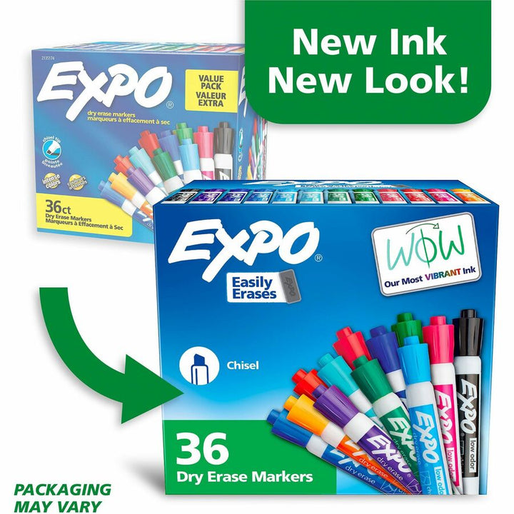 Image of Expo 2135174A Dry Erase Markers, Erasable, Assorted Ink/, 36 / Box