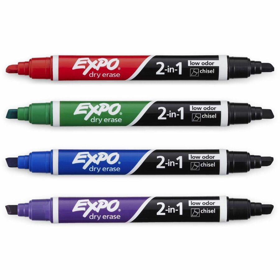 Image of Expo 1944655A 2-in-1 Dry Erase Markers, Erasable, Assorted Ink/, 4 / Pack