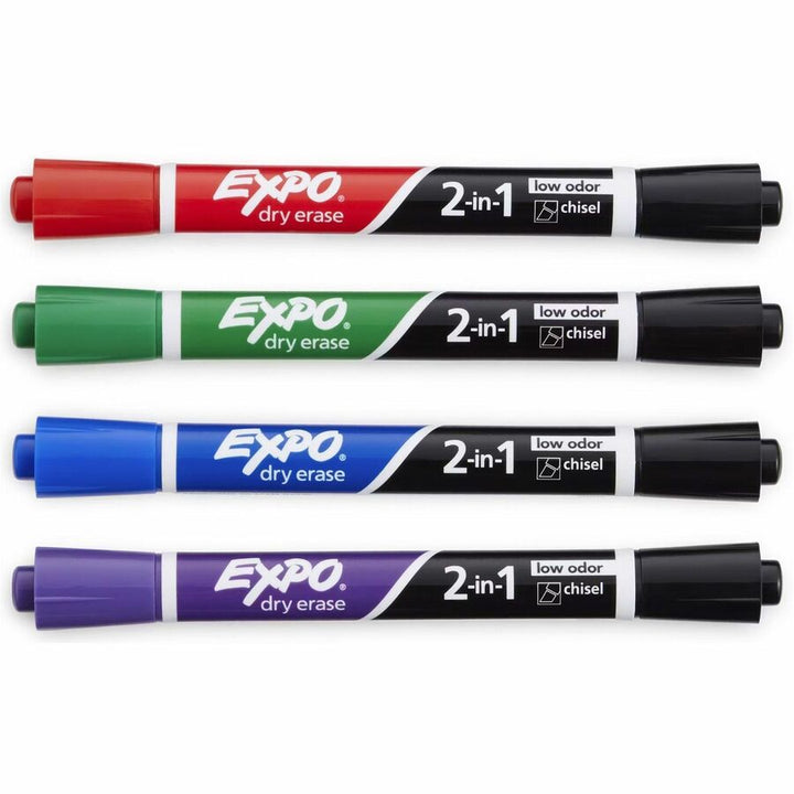 Image of Expo 1944655A 2-in-1 Dry Erase Markers, Erasable, Assorted Ink/, 4 / Pack
