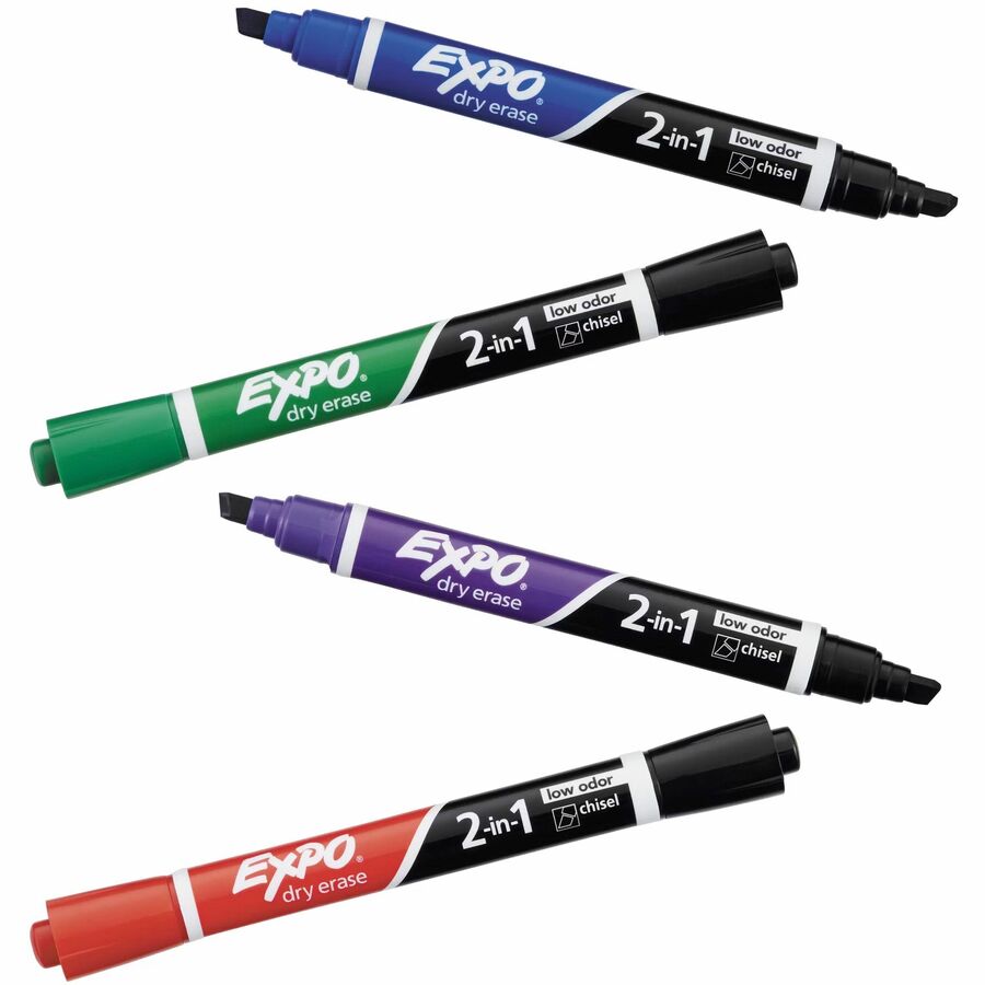 Image of Expo 1944655A 2-in-1 Dry Erase Markers, Erasable, Assorted Ink/, 4 / Pack
