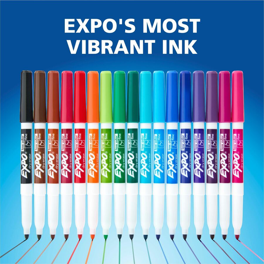 Image of Expo 86603B Low-Odor Dry Erase Markers, Erasable, Assorted Ink, Dry, 12 / Set