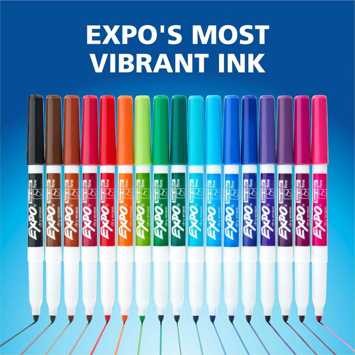 Image of Expo 86603B Low-Odor Dry Erase Markers, Erasable, Assorted Ink, Dry, 12 / Set