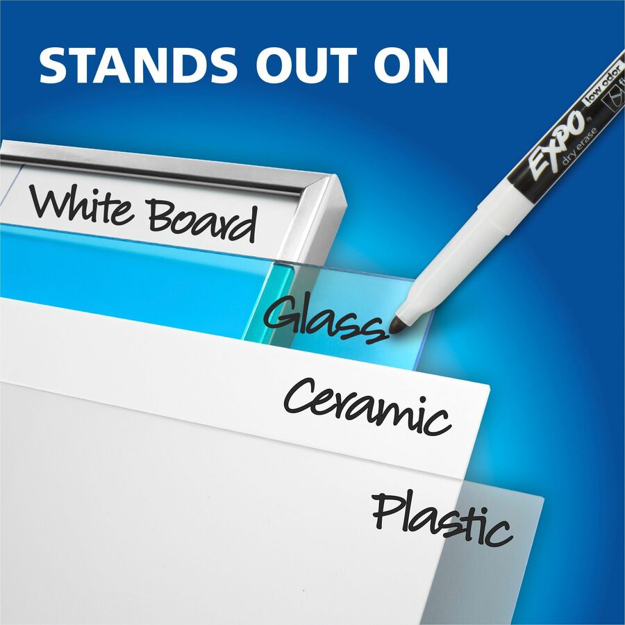 Image of Expo 86603B Low-Odor Dry Erase Markers, Erasable, Assorted Ink, Dry, 12 / Set