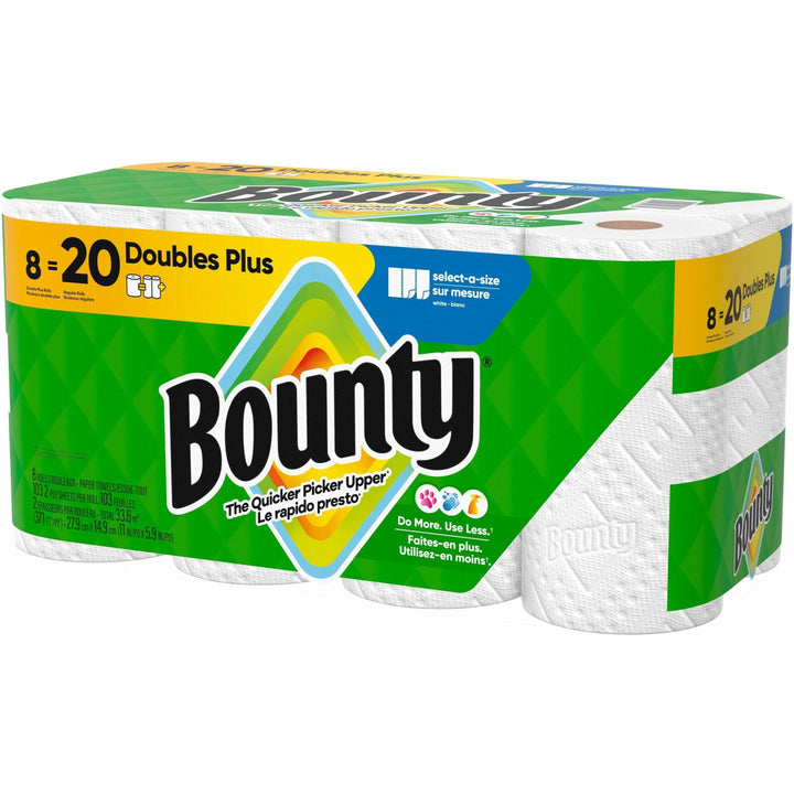 Image of Bounty 19274 Select-A-Size Paper Towels, 2 Ply, Diamond Texture, Green, PaperRoll, 103/Roll, 8 / Carton