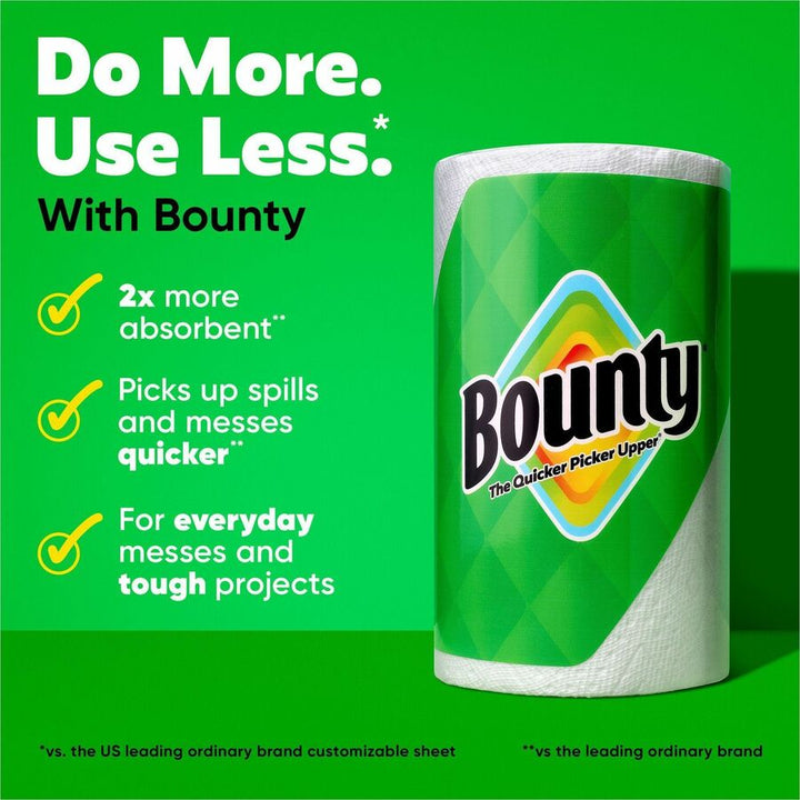Image of Bounty 19274 Select-A-Size Paper Towels, 2 Ply, Diamond Texture, Green, PaperRoll, 103/Roll, 8 / Carton