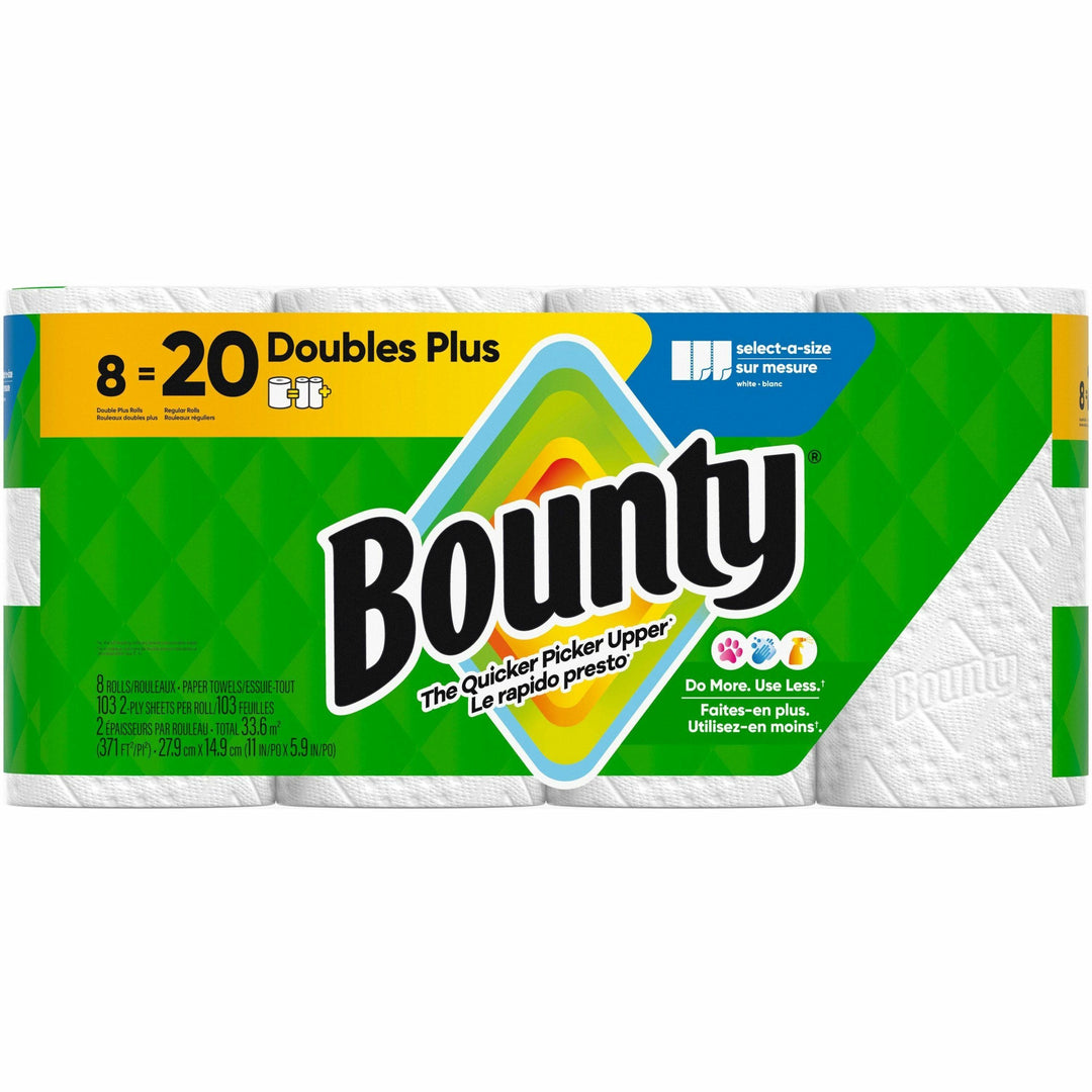 Image of Bounty 19274 Select-A-Size Paper Towels, 2 Ply, Diamond Texture, Green, PaperRoll, 103/Roll, 8 / Carton