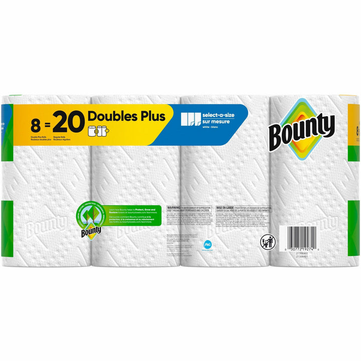Image of Bounty 19274 Select-A-Size Paper Towels, 2 Ply, Diamond Texture, Green, PaperRoll, 103/Roll, 8 / Carton