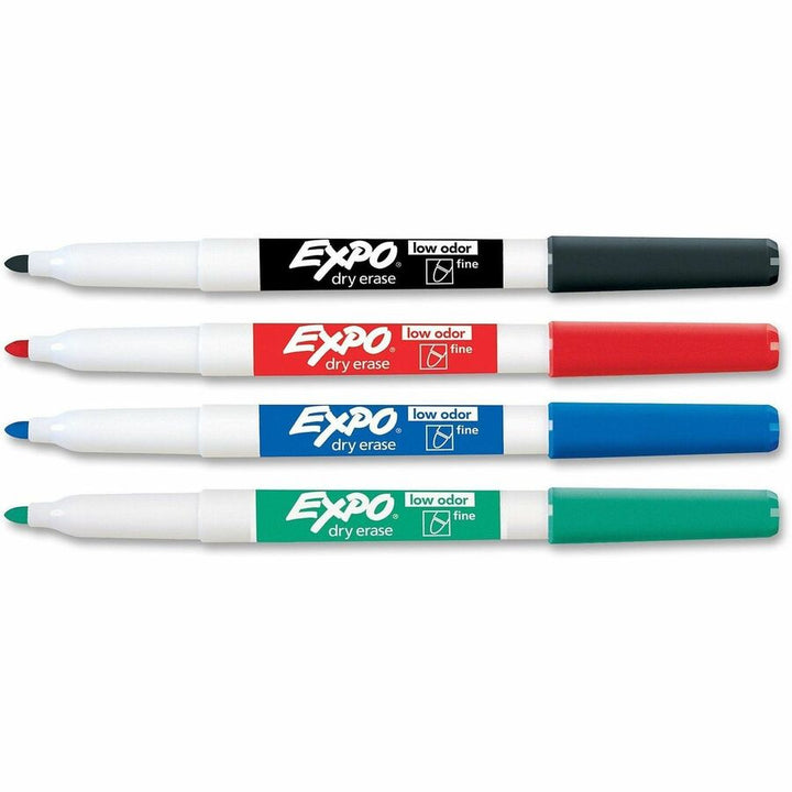 Image of Expo 86674A Low-Odor Dry Erase Markers, Erasable, Assorted Ink, Dry, 4 / Set