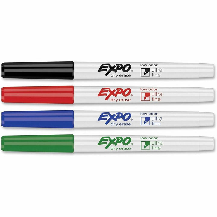 Image of Expo 1871133A Low Odour Dry Erase Markers Ultra Fine Assorted Colours 4/pkg, Erasable, Assorted Ink, Alcohol Based/, 4 / Set