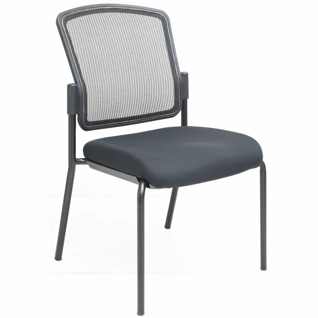 Image of Lorell 23102 Mesh Back Guest Chair, Mesh Back Material, Black Frame Color, Steel Frame Material, Black, 1 Each