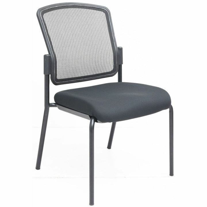 Image of Lorell 23102 Mesh Back Guest Chair, Mesh Back Material, Black Frame Color, Steel Frame Material, Black, 1 Each