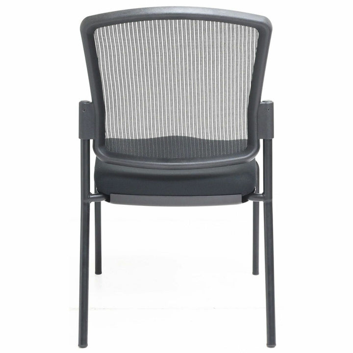 Image of Lorell 23102 Mesh Back Guest Chair, Mesh Back Material, Black Frame Color, Steel Frame Material, Black, 1 Each