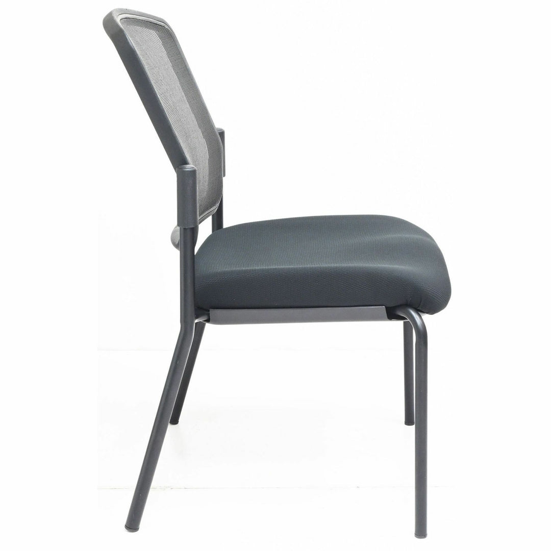 Image of Lorell 23102 Mesh Back Guest Chair, Mesh Back Material, Black Frame Color, Steel Frame Material, Black, 1 Each