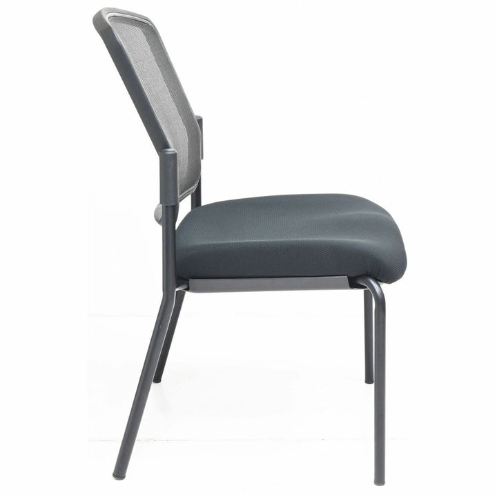 Image of Lorell 23102 Mesh Back Guest Chair, Mesh Back Material, Black Frame Color, Steel Frame Material, Black, 1 Each