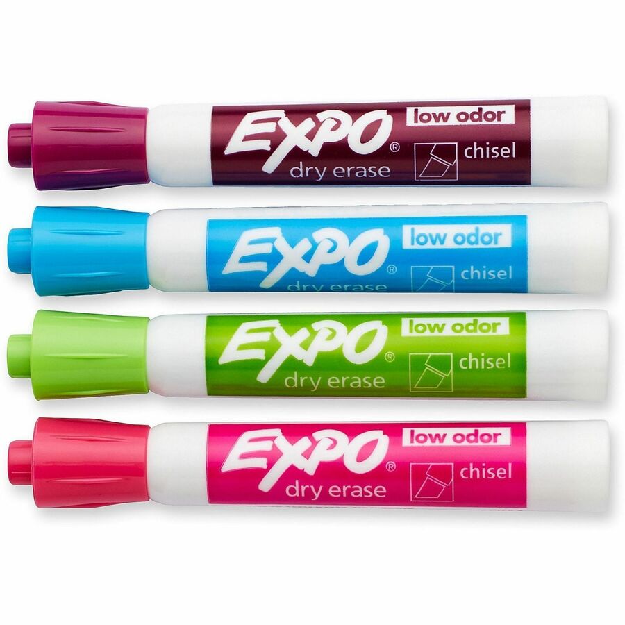 Image of Expo 81029A Dry Erase Markers, Erasable, Assorted Ink, Dry, 4 / Pack