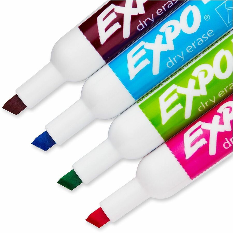 Image of Expo 81029A Dry Erase Markers, Erasable, Assorted Ink, Dry, 4 / Pack