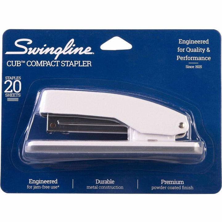 Image of Swingline® Cub Compact Metal Stapler, 20 Sheet Capacity, Arctic White
