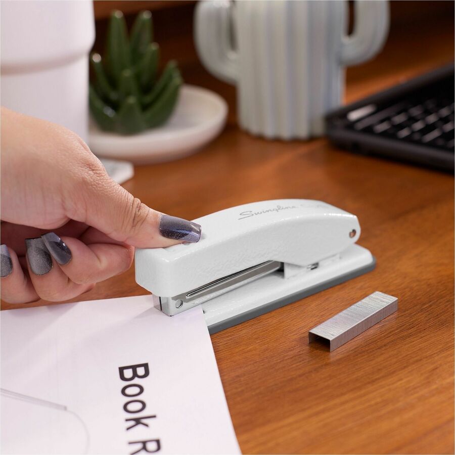 Image of Swingline® Cub Compact Metal Stapler, 20 Sheet Capacity, Arctic White