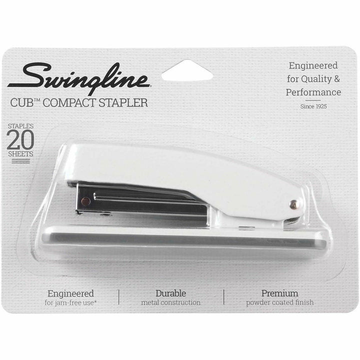 Image of Swingline® Cub Compact Metal Stapler, 20 Sheet Capacity, Arctic White
