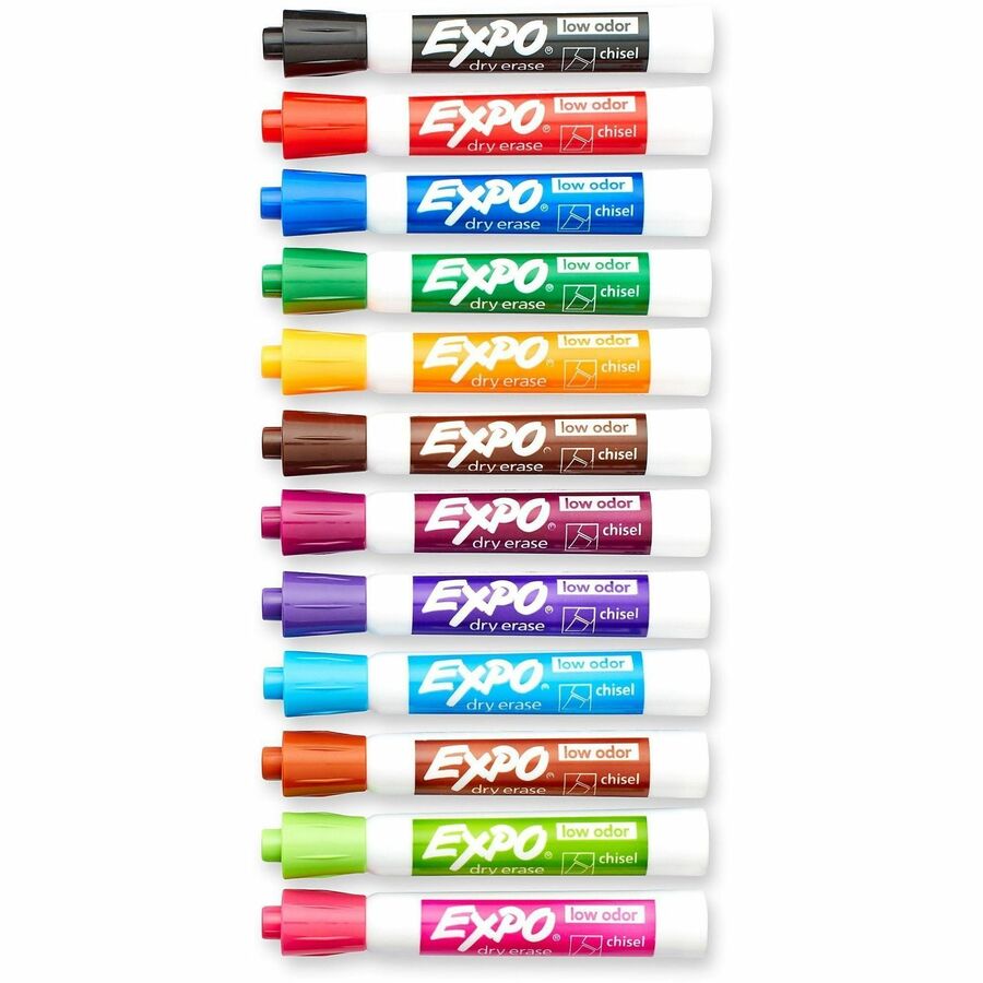 Image of Expo 80699A Dry Erase Markers, Erasable, Assorted Ink, Dry, 12 / Set