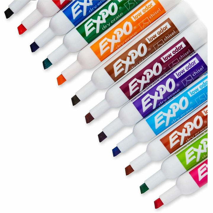 Image of Expo 80699A Dry Erase Markers, Erasable, Assorted Ink, Dry, 12 / Set