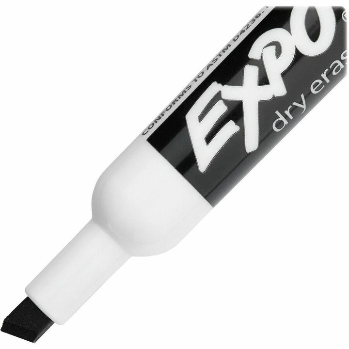 Image of Expo 80661A Dry Erase Chisel Tip Markers, Erasable, Black Ink, Dry, 4 / Pack