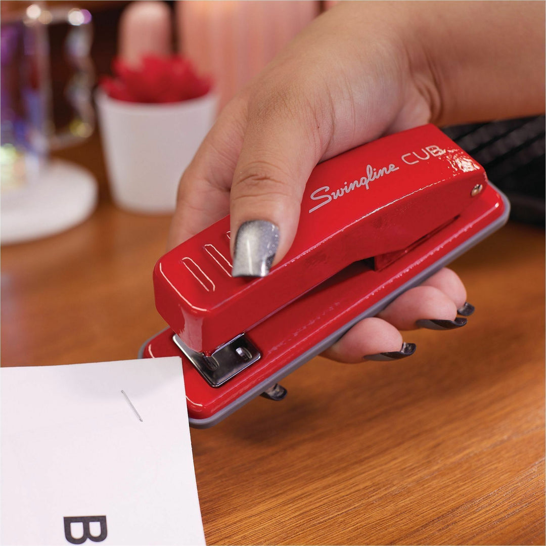 Image of Swingline® Cub Compact Metal Staplers, 20 Sheet Capacity, Rio Red