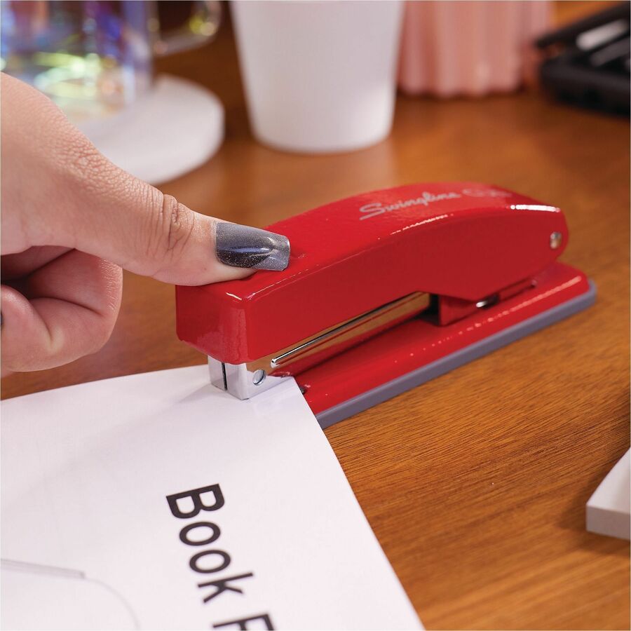 Image of Swingline® Cub Compact Metal Staplers, 20 Sheet Capacity, Rio Red
