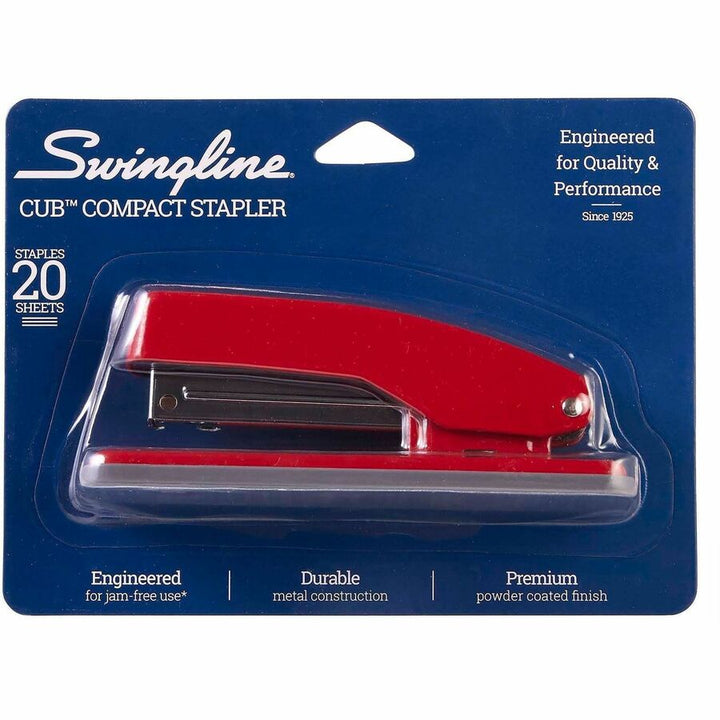 Image of Swingline® Cub Compact Metal Staplers, 20 Sheet Capacity, Rio Red