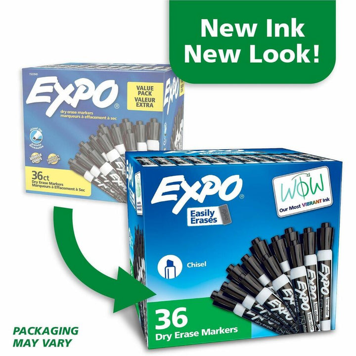 Image of Expo 1920940A Dry Erase Markers, Erasable, Black Ink, 36 / Pack