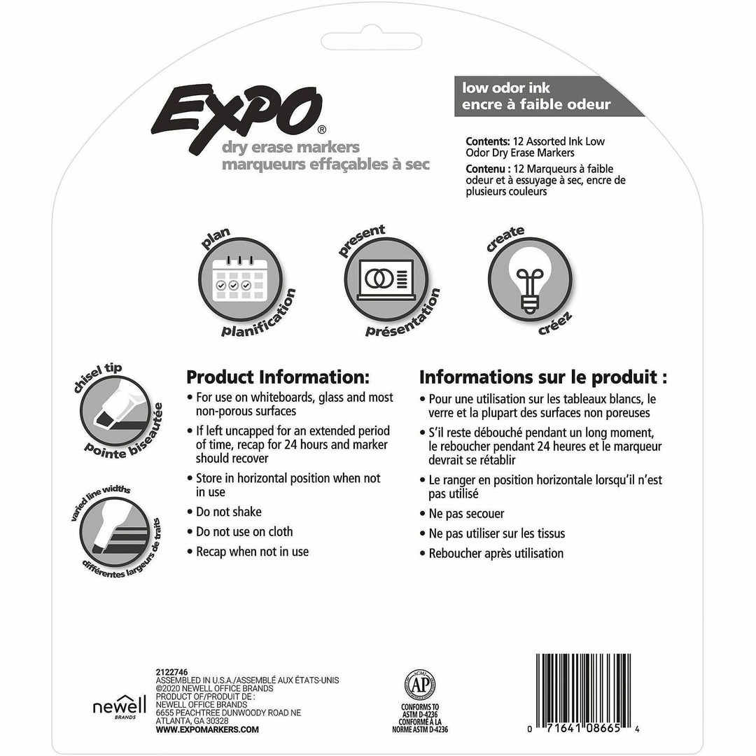 Image of Expo 1927525A Dry Erase Marker, Erasable, Assorted Ink, 12 / Pack