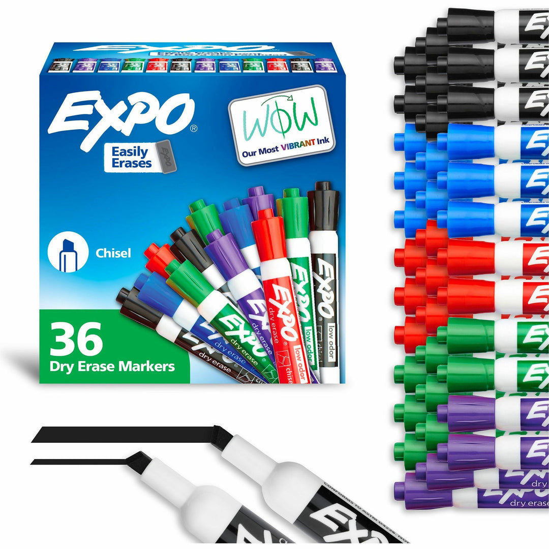 Image of Expo 1921061A Dry Erase Markers, Erasable, Assorted Ink, 36 / Pack