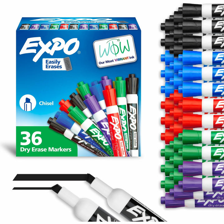 Image of Expo 1921061A Dry Erase Markers, Erasable, Assorted Ink, 36 / Pack